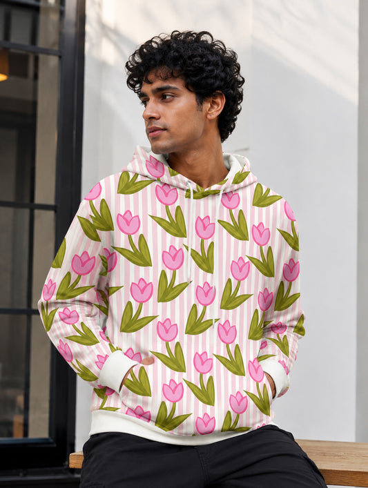 Tulip Floral Pattern Hoodie