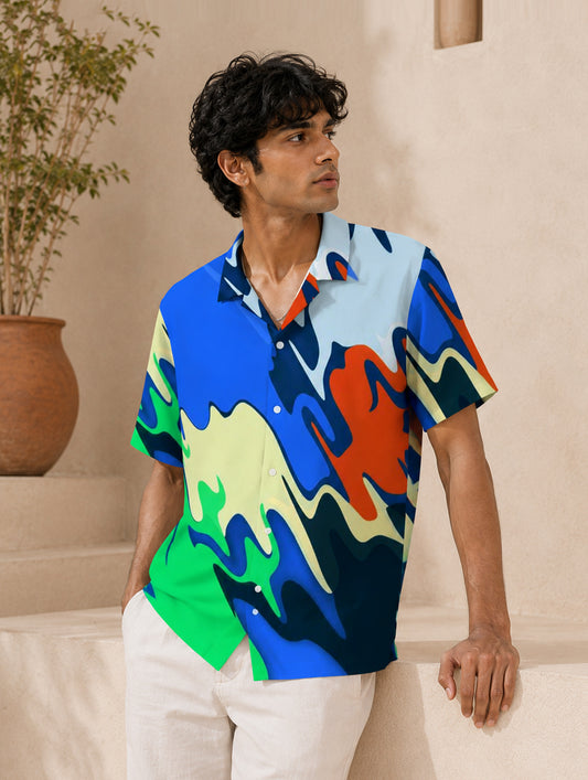 Wave Fusion Printed Shirt