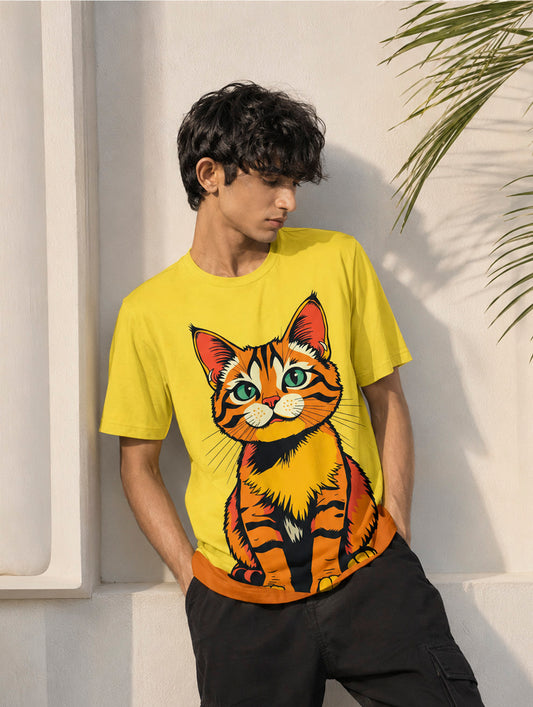 Cute Cat Printed T-Shirt
