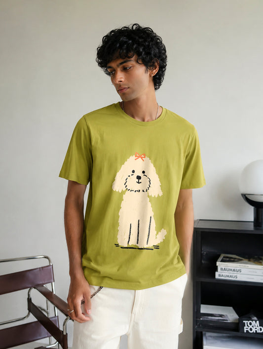 Fluffy Pup Printed T-Shirt