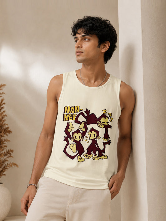 Mischief Monkey Printed Sando