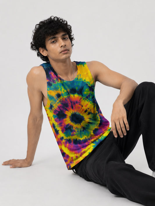 Rainbow Tie-Dye Printed Sando