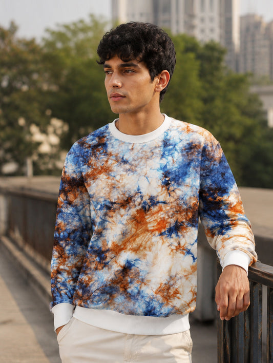 Tie-Dye Abstract Print Sweatshirt