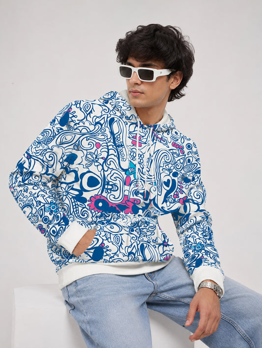 Pop Art Doodle Printed Hoodie