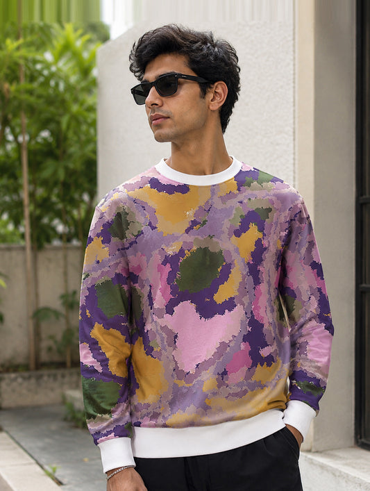 Abstract Camouflage Print Sweatshirt