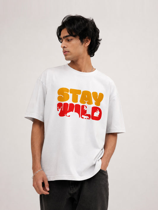 Stay Wild White Oversize T-Shirt