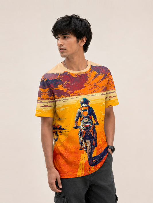 Mountains Rider Print T-Shirt