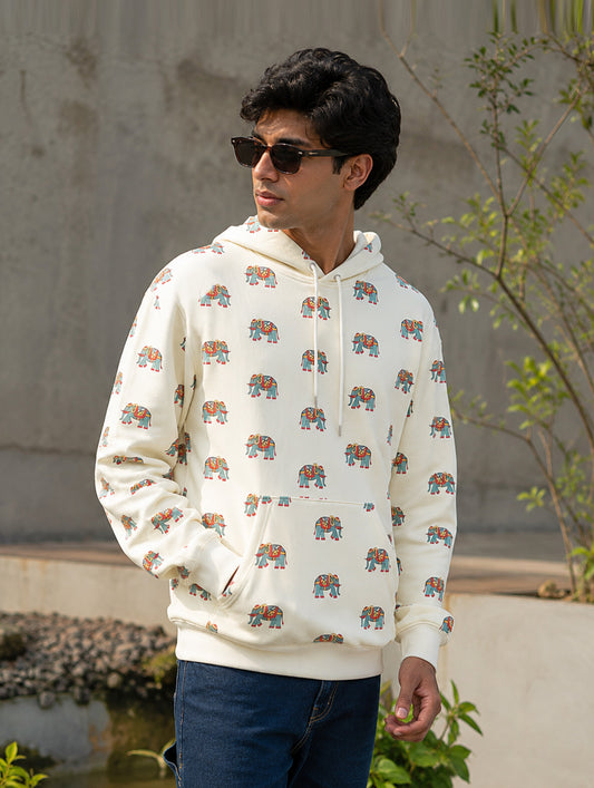 Decorative Elephant Repeat Hoodie