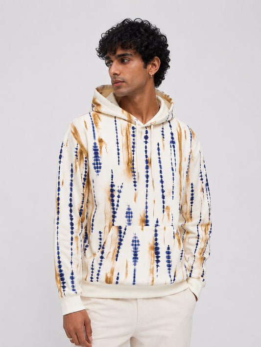 Vertical Tie-Dye Stripes Hoodie