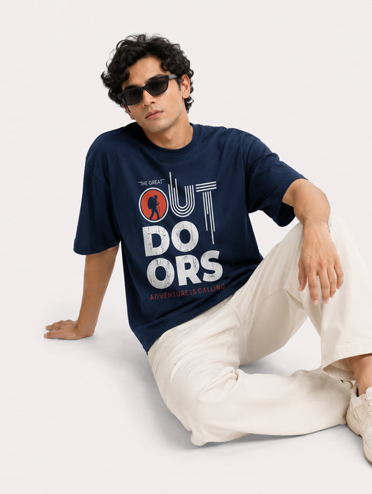 Outdoor Navy Blue Oversize T-Shirt