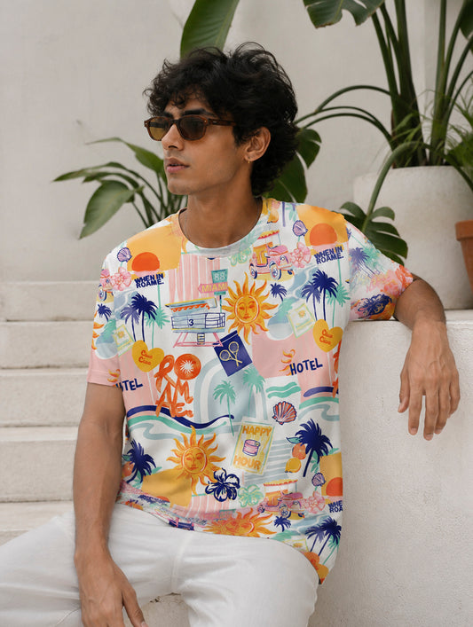 Miami Beach Print T-Shirt