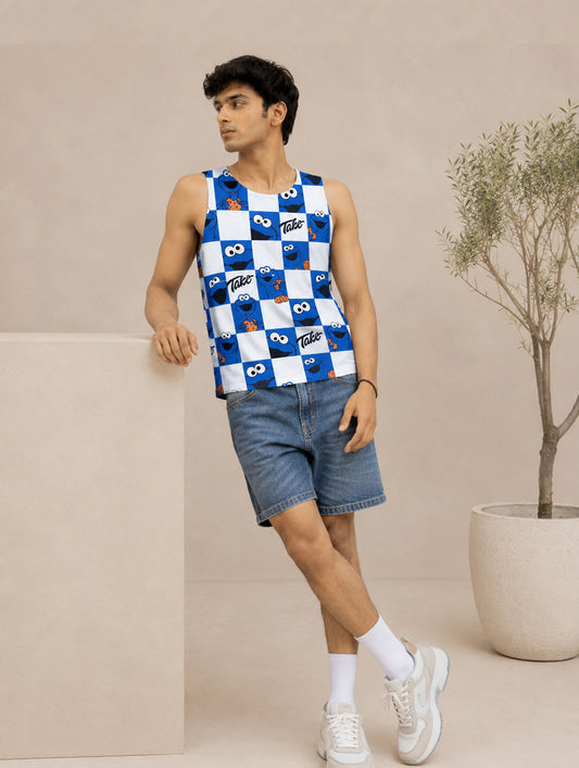 Blue Monster Printed Sando