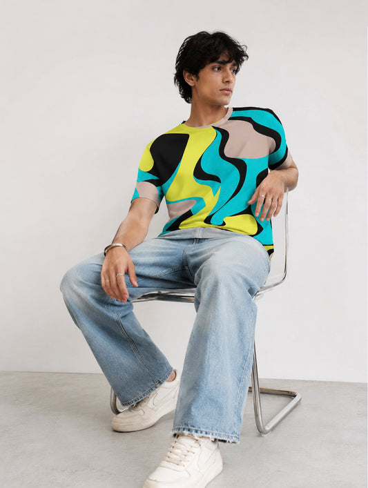Abstract Wave Printed T-Shirt