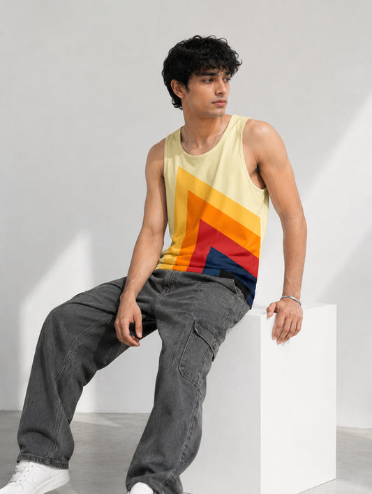 Rainbow Lines Printed Sando