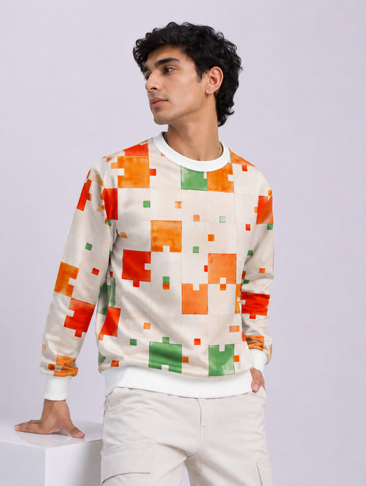 Modern Mosaic Print Sweatshirt