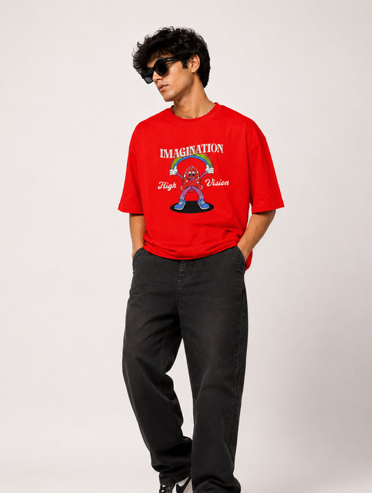 Imagination Red Oversize T-Shirt