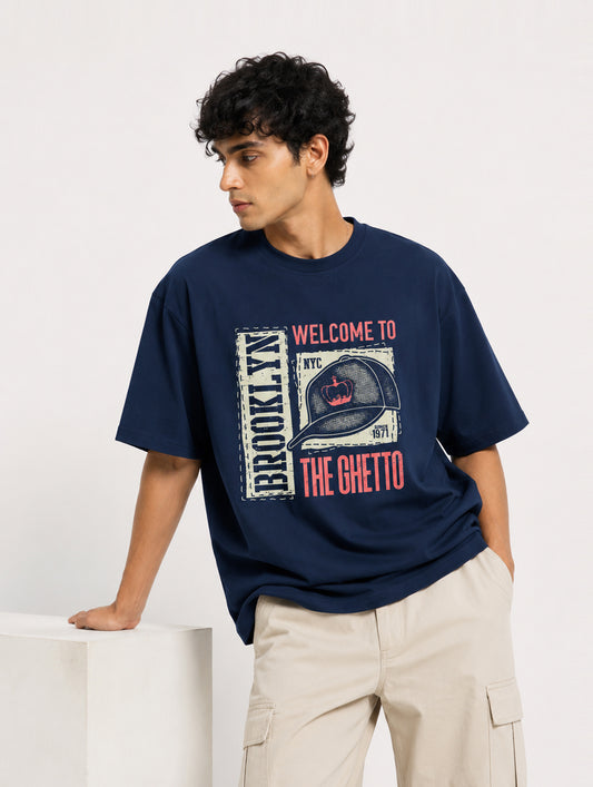 Brooklyn Navy blue Oversize T-Shirt