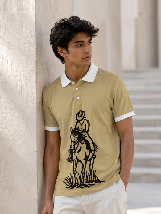 The Rider Printed Polo T-Shirt