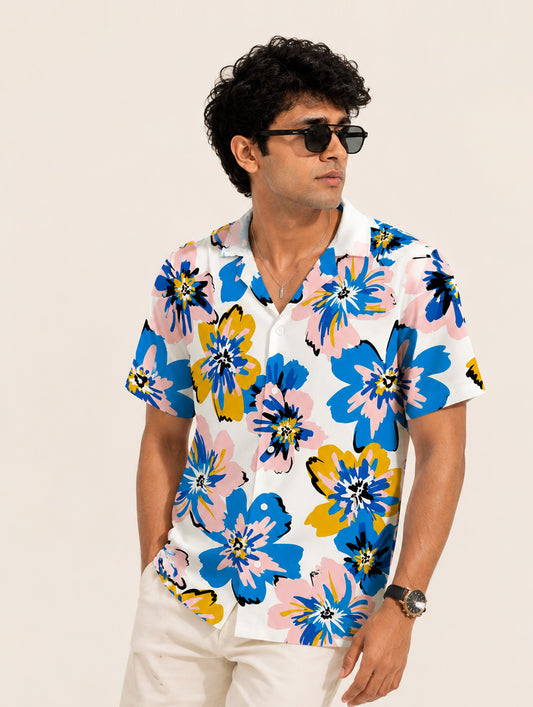 Bold Abstract Floral Print Shirt