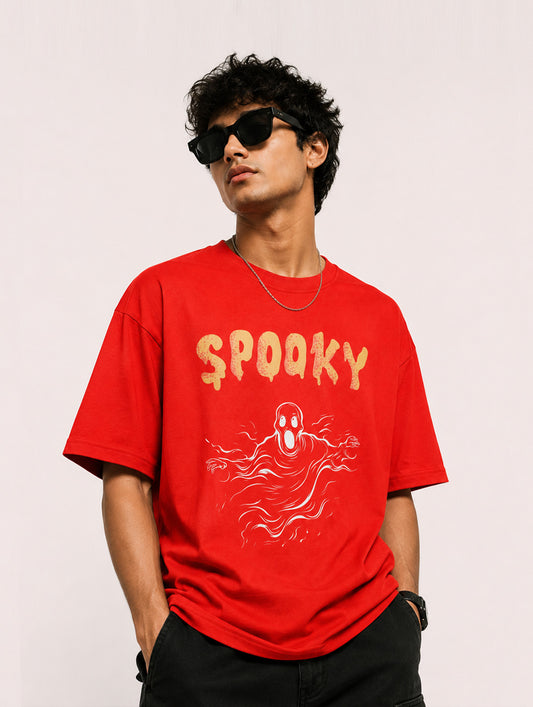 Spooky Ghost Red Oversize T-Shirt