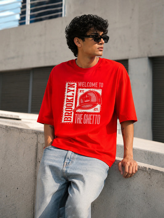 Brooklyn Red Oversize T-Shirt