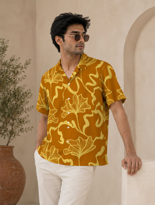 Golden Ginkgo Printed Shirt