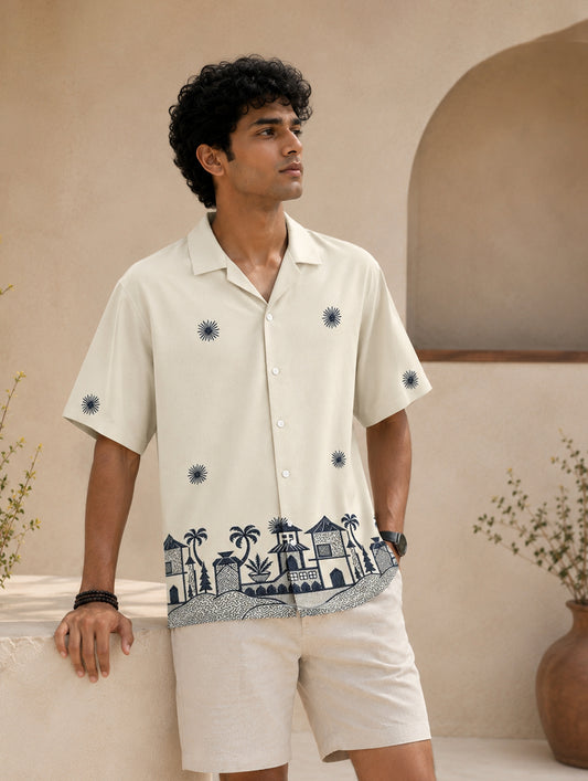 Tropical Township Print Shirt