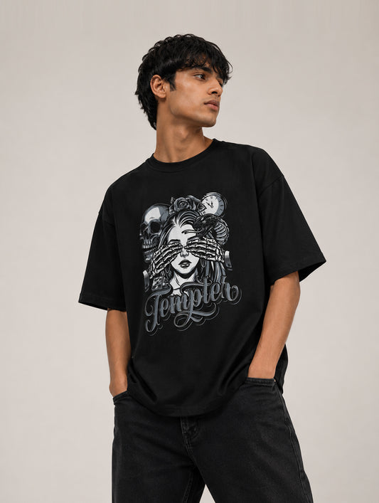 Temptea Black Oversize T-Shirt