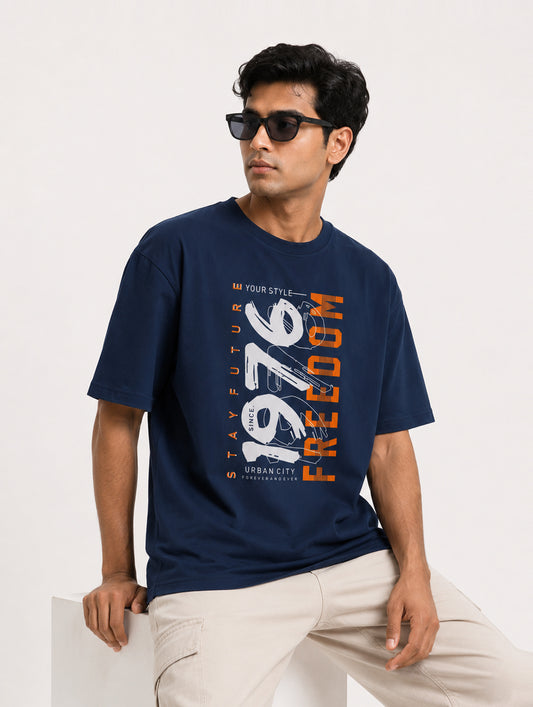 1976 Freedom Navy Blue Oversize T-Shirt