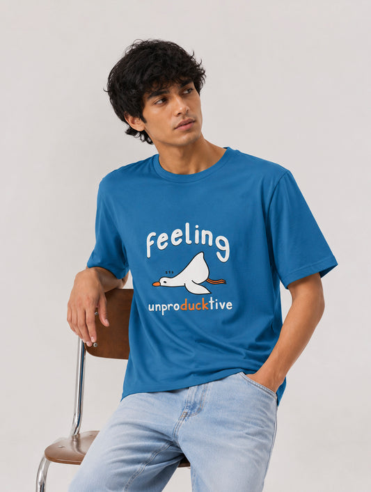 Feeling Unproductive Print T-Shirt