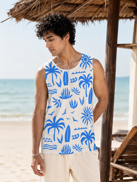 Blue Tropics Printed Sando
