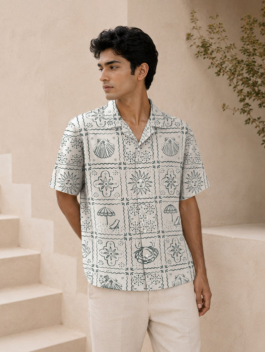 Seaside Tilework Printed Shirt