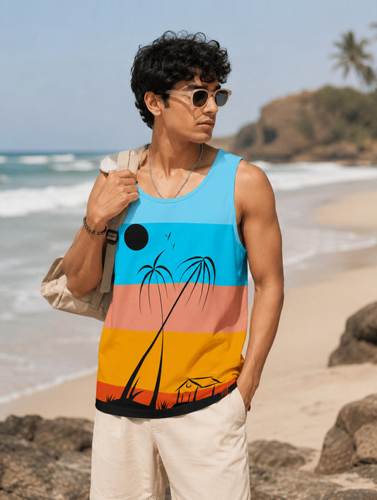 Tropical Sunset Printed Sando