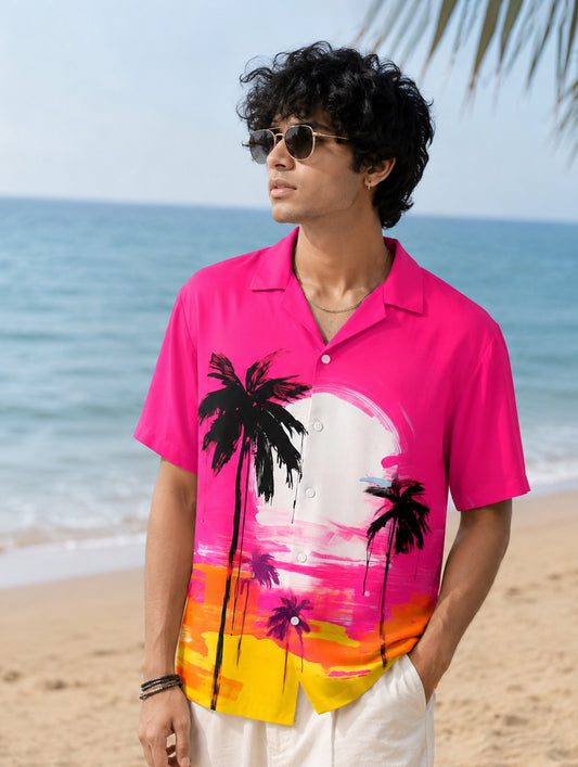 Pink Tropicana Printed Shirt