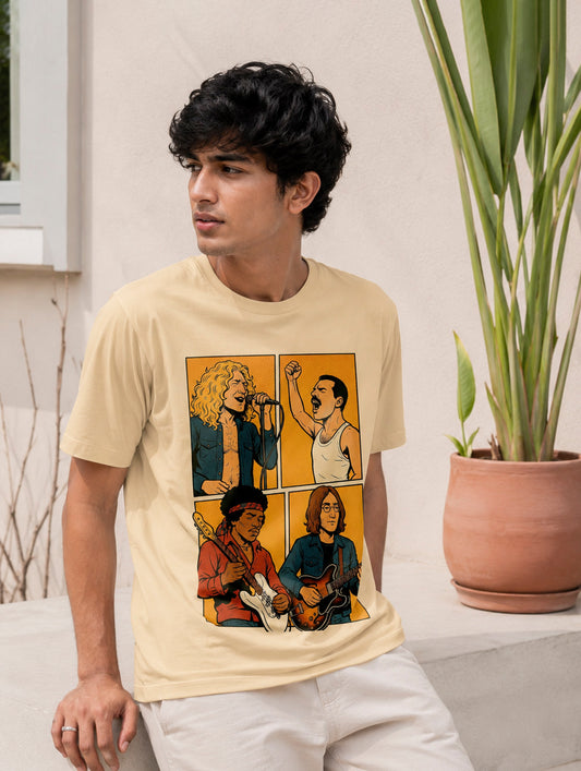 Retro Rock Band Printed T-Shirt