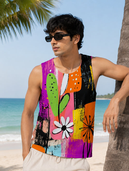Urban Floral Splash Printed Sando