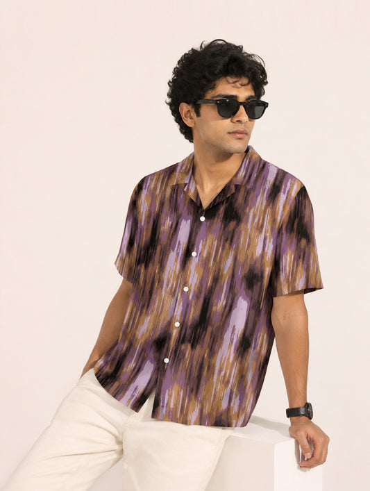 Abstract Ikat Print Shirt