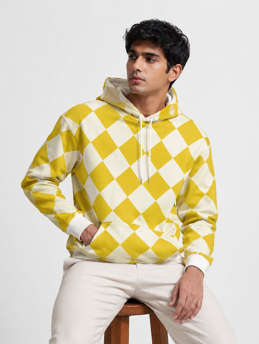 Diamond Check Pattern Hoodie