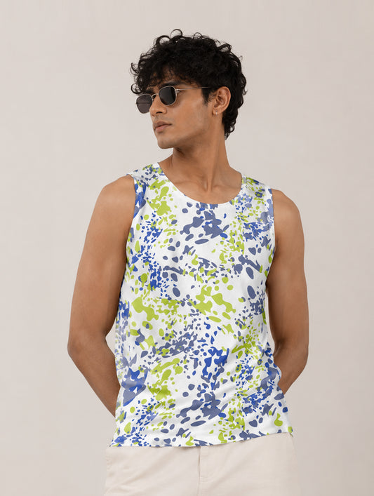 Paint Burst Camo Printed Sando