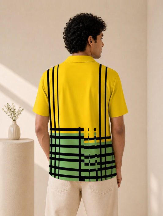 Yellow Matrix Printed Shirt