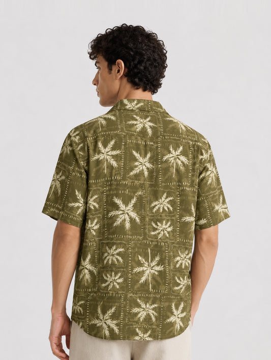 Palm Patchwork Printed Shirt