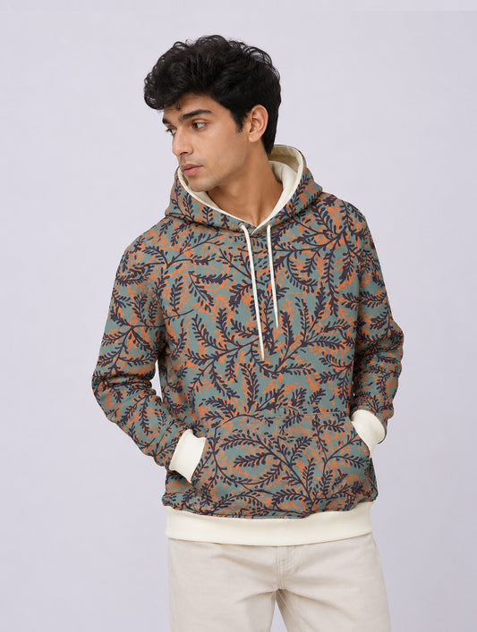 Leafy Vine Pattern Hoodie