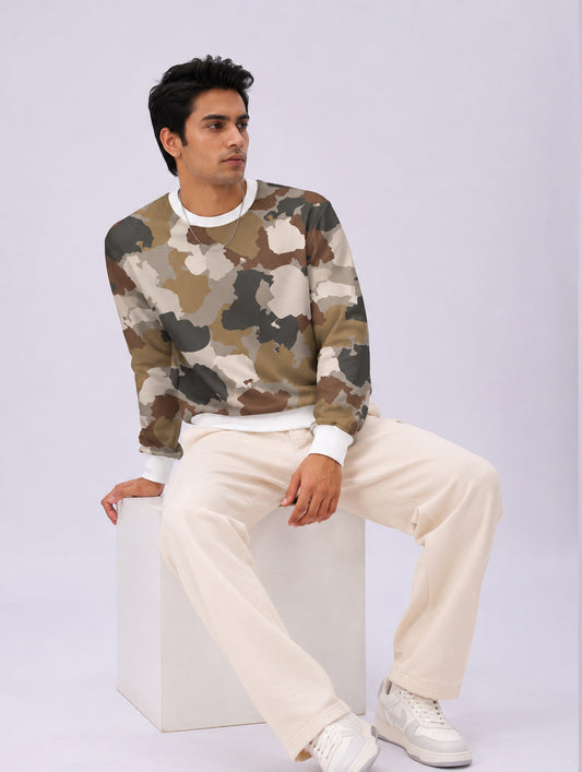 Modern Camo Print Sweatshirt